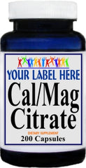 Private Label Calcium and Magnesium Citrate 500mg/250mg 200caps Private Label 12,100,500 Bottle Price