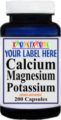 Private Label Calcium Magnesium and Potassium 200caps Private Label 12,100,500 Bottle Price