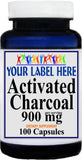 Private Label Activated Charcoal 900mg 100caps or 200caps Private Label 12,100,500 Bottle Price