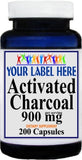 Private Label Activated Charcoal 900mg 100caps or 200caps Private Label 12,100,500 Bottle Price