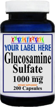 Private Label Glucosamine Sulfate 1000mg 200caps Private Label 12,100,500 Bottle Price
