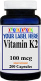 Private Label Vitamin K2 100mcg 100 or 200caps Private Label 12,100,500 Bottle Price