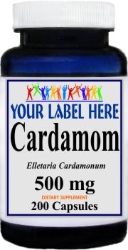 Private Label Cardamom 500mg 200caps Private Label 12,100,500 Bottle Price