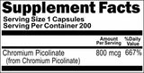Private Label Chromium Picolinate 800mcg 200caps Private Label 12,100,500 Bottle Price