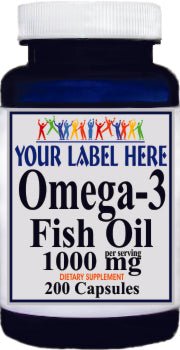 Private Label Omega 3 Fish Oil 1000mg 200 Capsules Private Label 12,100,500 Bottle Price