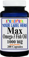 Private Label Max Omega 3 EPA Fish Oil 1000mg 200 Capsules Private Label 12,100,500 Bottle Price