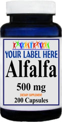Private Label AlfAlfa 500mg 200caps Private Label 12,100,500 Bottle Price