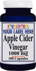 Private Label Apple Cider Vinegar 1000mg 100caps or 200caps Private Label 12,100,500 Bottle Price