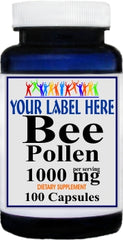 Private Label Bee Pollen 1000mg 100caps or 200caps Private Label 12,100,500 Bottle Price