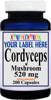 Private Label Cordyceps 520mg 200caps Private Label 12,100,500 Bottle Price