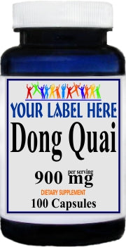 Private Label Dong Quai 900mg 100caps or 200caps Private Label 12,100,500 Bottle Price