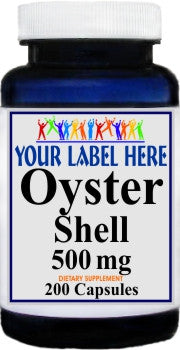 Private Label Oyster Shell 500mg 200caps Private Label 12,100,500 Bottle Price