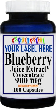 Private Label Blueberry Juice Extract Concentrate 900mg 100caps Private Label 12,100,500 Bottle Price
