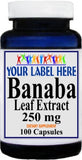 Private Label Banaba Leaf Extract 250mg 100caps or 200caps Private Label 12,100,500 Bottle Price