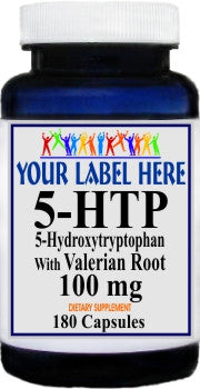 Private Label 5 HTP 100mg with Valerian Root 180caps Private Label 12,100,500 Bottle Price