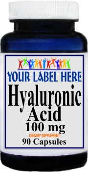 Private Label Hyaluronic Acid 100mg 90caps or 180caps Private Label 12,100,500 Bottle Price