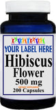Private Label Hibiscus Flower 500mg 200caps Private Label 12,100,500 Bottle Price