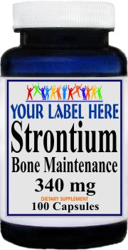 Private Label Strontium Bone Maintenance 340mg 100caps or 200caps Private Label 12,100,500 Bottle Price