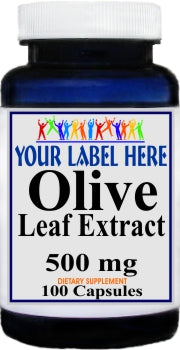 Private Label Olive Leaf Extract 500mg 100caps Private Label 12,100,500 Bottle Price