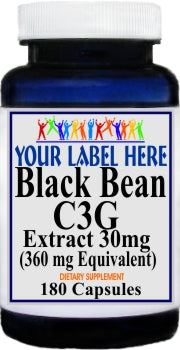 Private Label Black Bean C3G Extract Equivalent 360mg 180caps Private Label 12,100,500 Bottle Price