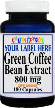 Private Label Green Coffee Bean Extract 800mg 180caps Private Label 12,100,500 Bottle Price