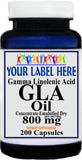 Private Label GLA (Gamma Linolenic Acid) 800mg 200caps Private Label 12,100,500 Bottle Price