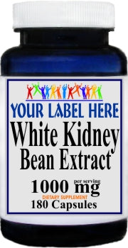 Private Label White Kidney Bean Extract 1000mg 180caps Private Label 12,100,500 Bottle Price