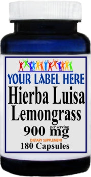 Private Label Hierba Luisa Lemongrass 900mg 180caps Private Label 12,100,500 Bottle Price