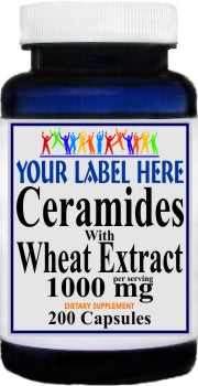 Private Label Ceramides with Wheat Extract 1000mg 200caps Private Label 12,100,500 Bottle Price