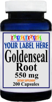 Private Label Goldenseal Root 550mg 200caps Private Label 12,100,500 Bottle Price