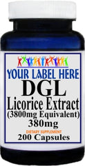 Private Label DGL Licorice Extract 3800mg 200caps Private Label 12,100,500 Bottle Price
