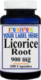 Private Label Licorice Root 900mg 100caps or 200caps Private Label 12,100,500 Bottle Price
