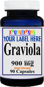 Private Label Graviola 900mg 90caps or 180caps Private Label 12,100,500 Bottle Price