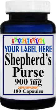 Private Label Shepherd's Purse 900mg 180caps Private Label 12,100,500 Bottle Price