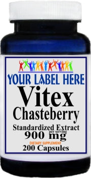 Private Label Vitex Chasteberry Standardized Extract 900mg 200caps Private Label 12,100,500 Bottle Price