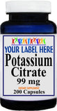 Private Label Potassium Citrate 99mg 200caps Private Label 12,100,500 Bottle Price