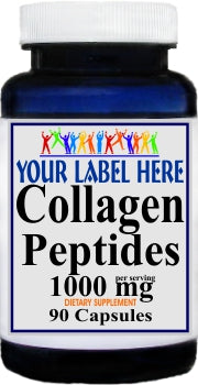 Private Label Collagen Peptides 1000mg 90caps or 180caps Private Label 12,100,500 Bottle Price