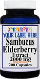 Private Label Sambucus Elderberry Extract 2000mg 200caps 12,100,500 Bottle Price