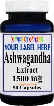 Private Label Ashwagandha Extract 1500mg 90caps or 180caps Private Label 12,100,500 Bottle Price