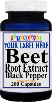 Private Label Beet Root Extract Black Pepper Equivalent 3000mg 200caps Private Label 12,100,500 Bottle Price