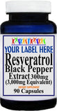 Private Label Resveratrol Extract Black Pepper Equivalent 3000mg 90 or 180caps Private Label 12,100,500 Bottle Price