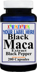 Private Label Black Maca Extract Black Pepper Equivalent 1600mg  200caps Private Label 12,100,500 Bottle Price