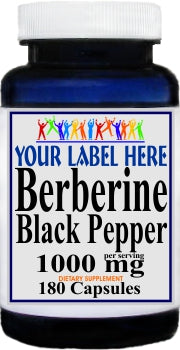 Private Label Berberine Black Pepper 1000mg 180caps Private Label 12,100,500 Bottle Price
