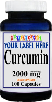 Private Label Curcumin 2000mg 100 or 200caps Private Label 12,100,500 Bottle Price