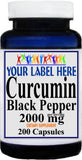 Private Label Curcumin Black Pepper 2000mg 100caps or 200caps Private Label 12,100,500 Bottle Price
