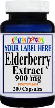 Private Label Elderberry Extract 900mg 200caps Private Label 12,100,500 Bottle Price