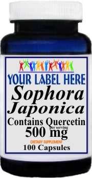 Private Label Sophora Japonica Contains Quercetin 500mg 100caps or 200caps Private Label 12,100,500 Bottle Price