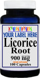 Private Label Licorice Root 900mg 100caps or 200caps Private Label 12,100,500 Bottle Price