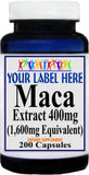 Private Label Maca Extract Equivalent 1600mg 100caps or 200caps Private Label 12,100,500 Bottle Price