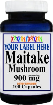 Private Label Maitake Mushroom 900mg 100caps or 200caps Private Label 12,100,500 Bottle Price